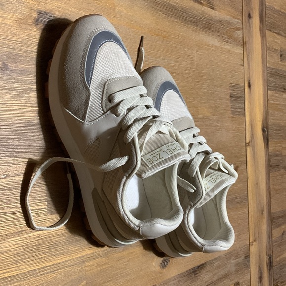 RACHEL ZOE - Sophie Beige & Taupe Retro Mesh Lace Up Cushion Sneakers Size 8.5 - Picture 9 of 16